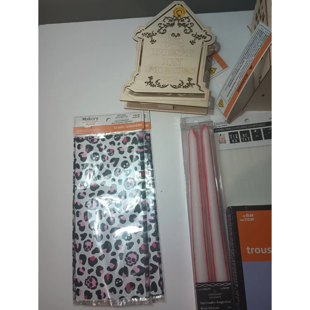 Halloween Craft Lot Creatology Make Market Wood Decor DIY Kits Ashland Candles
